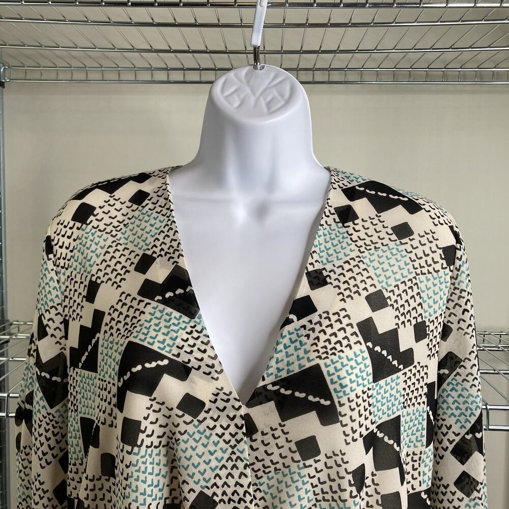 Reiss Womens Livinia Geometric Print Top Size 8 Old Money Career Classic Refined - Picture 7 of 11